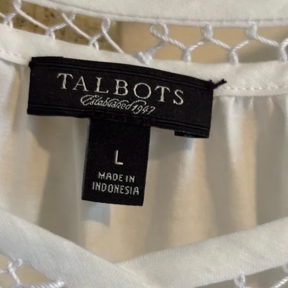 Talbots White Blouse size L - Picture 2 of 6